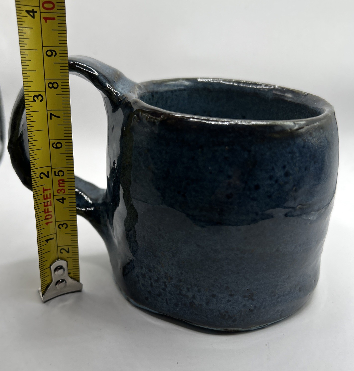 HANDMADE HAND THROWN HEAVY STONEWARE POTTERY MUG 1.2 lb 1 Of Kind Rustic Artisan
