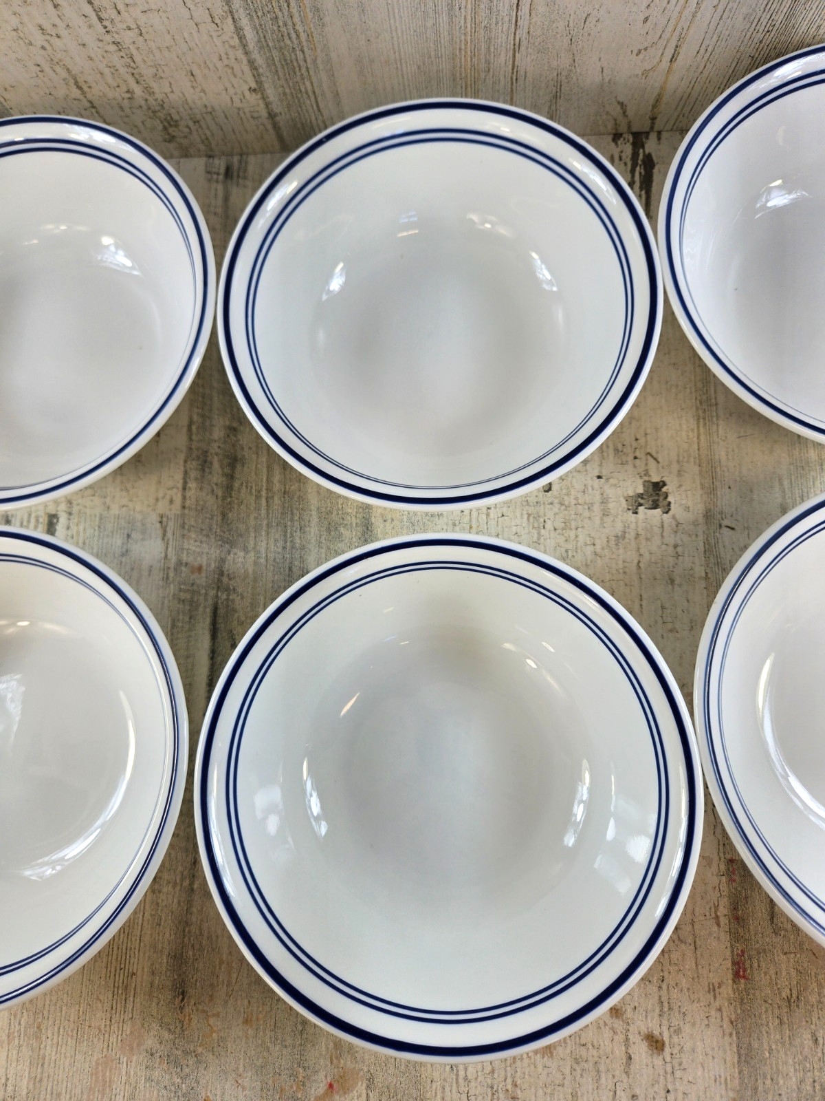 Corelle Classic Cafe Blue 7 Cereal Bowls 6.25″ Made in USA