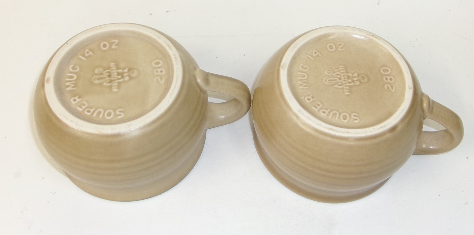Pair of Pfaltzgraff Folk Art Stoneware Handled Soup Mugs #280