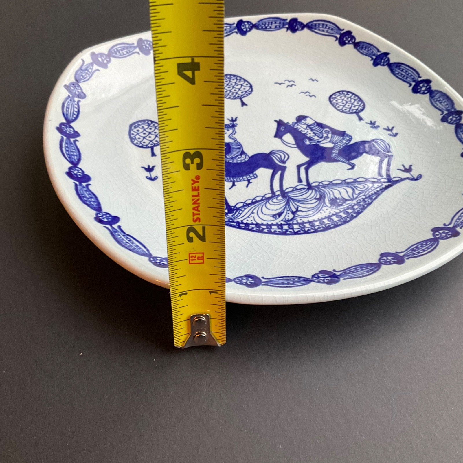 VTG STAVANGERFLINT NORWAY WALL PLATE KARI HORSES MID CENTURY SCANDINAVIAN 8″