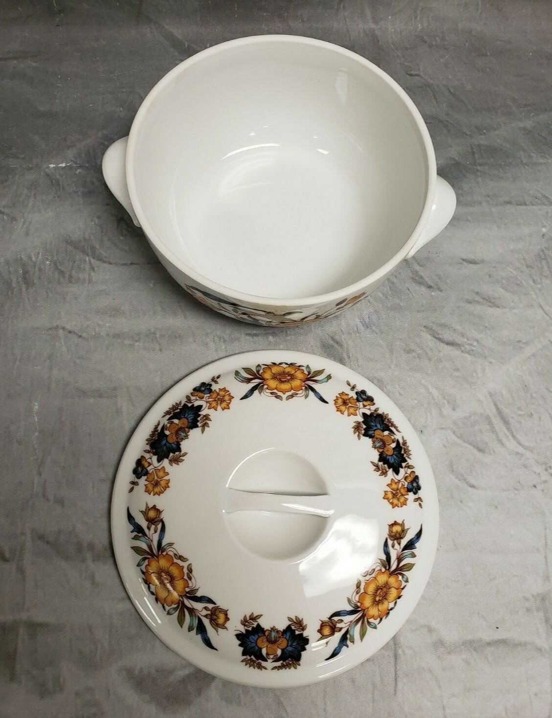 2pc Georg Jensen Tampico Small Round & Oval Covered Baking Dish Casserole France