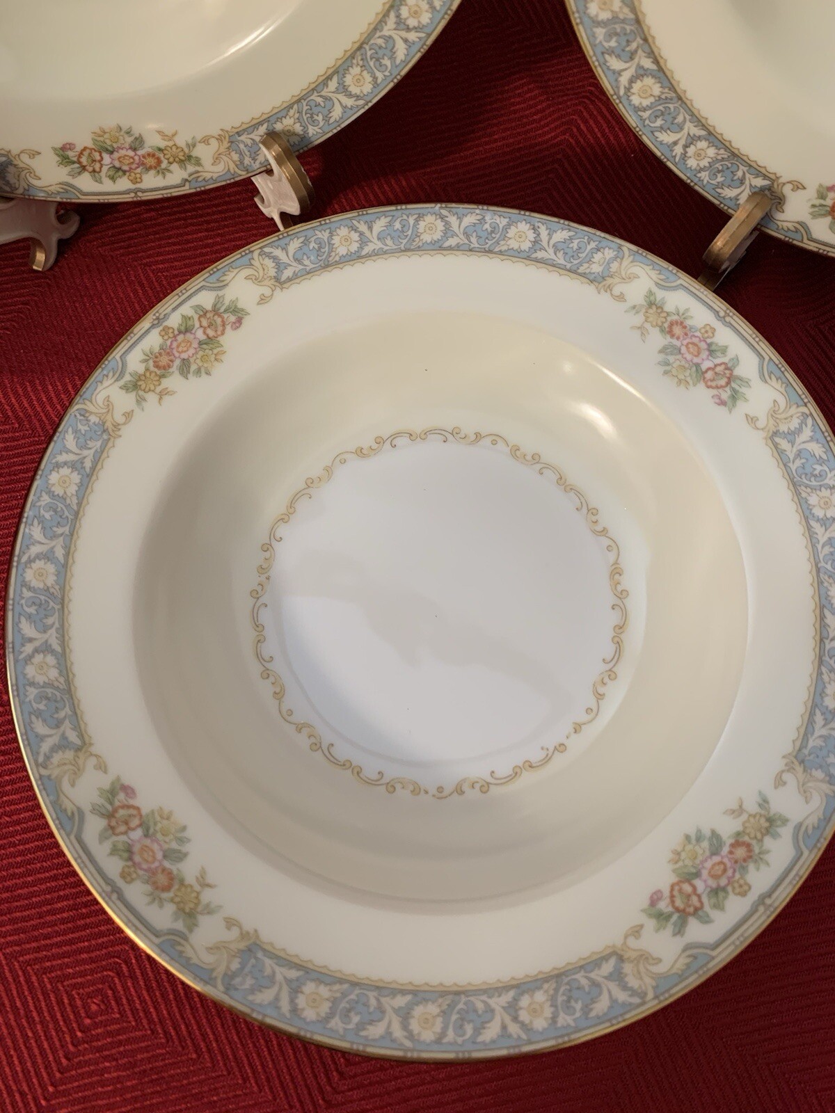 Set of 3 Noritake Royce 660 Soup/Salad Bowls Floral & Gold Trim Mint!