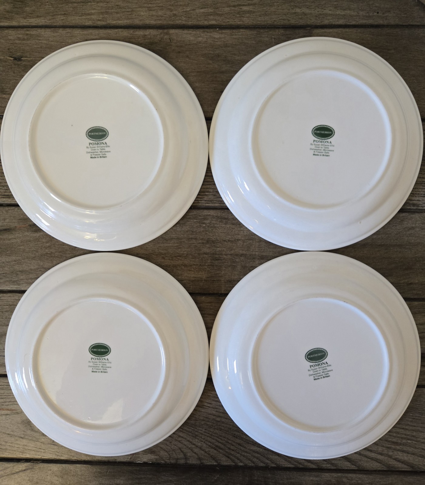 Set of 4 Vintage Portmeirion England Pomona Plates 7.35″ Apricot Apple Pear