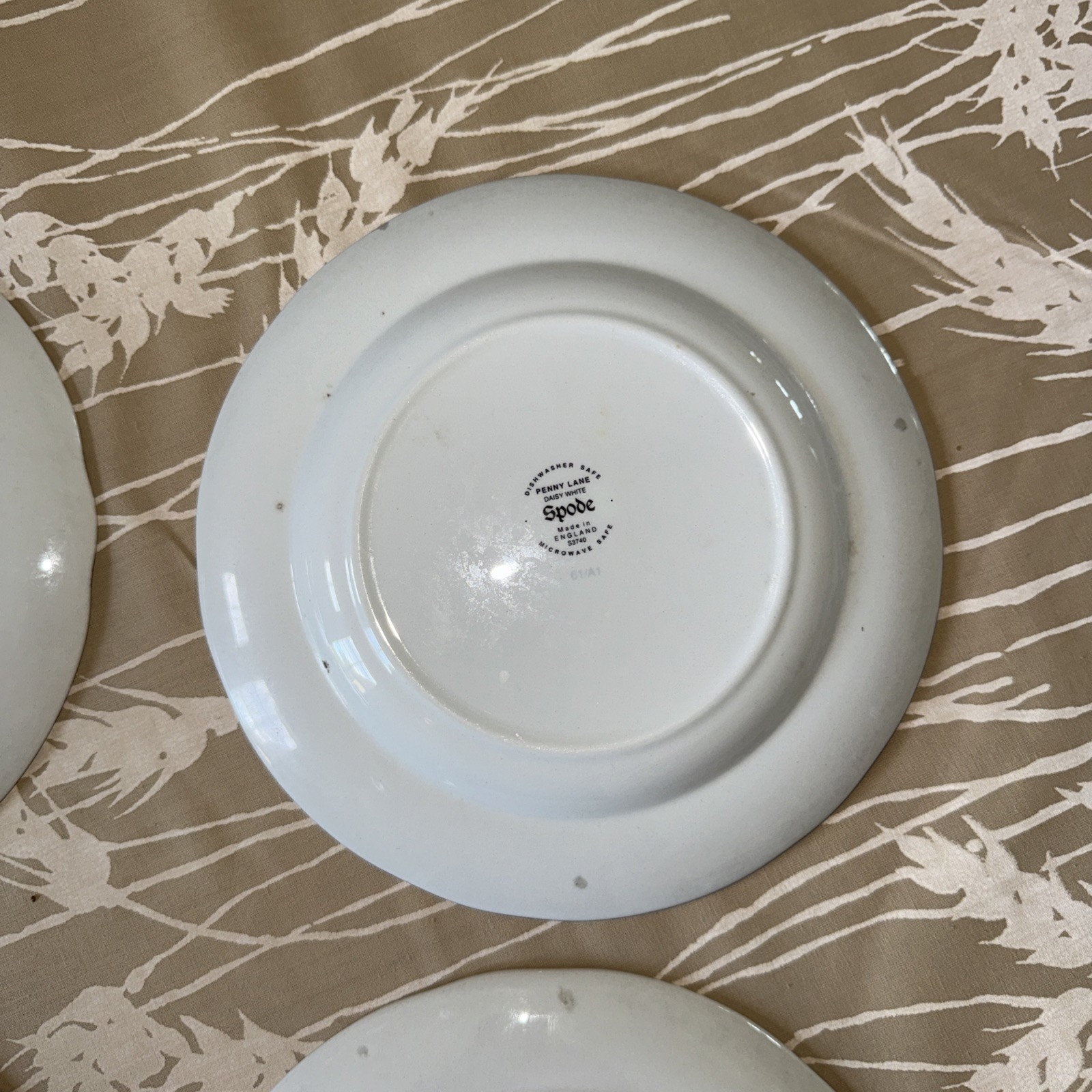 Spode Penny Lane Daisy White 7.5 Inches Salad Plates Blue Floral Set of 4 Rare