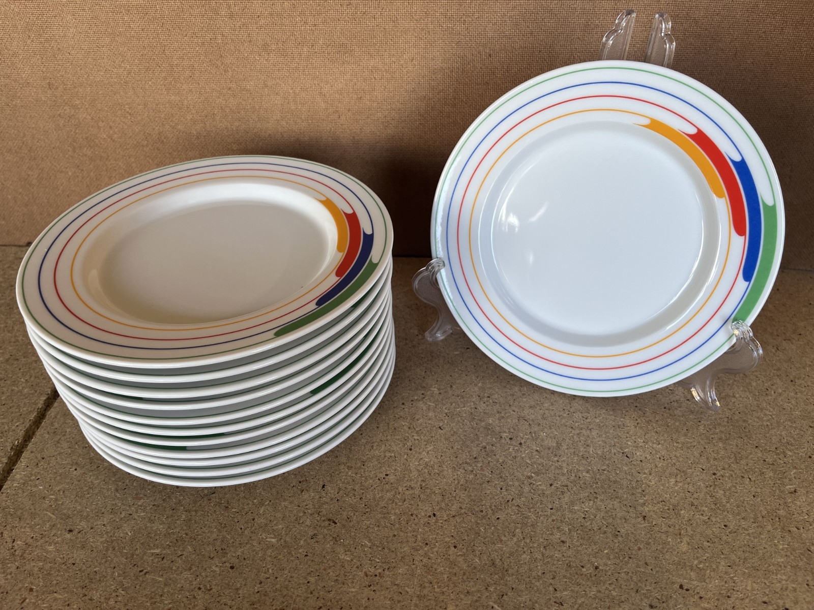 Set Of 12 Studio Nova Primary Gallery Multicolor HI-FI Salad Plates 8″