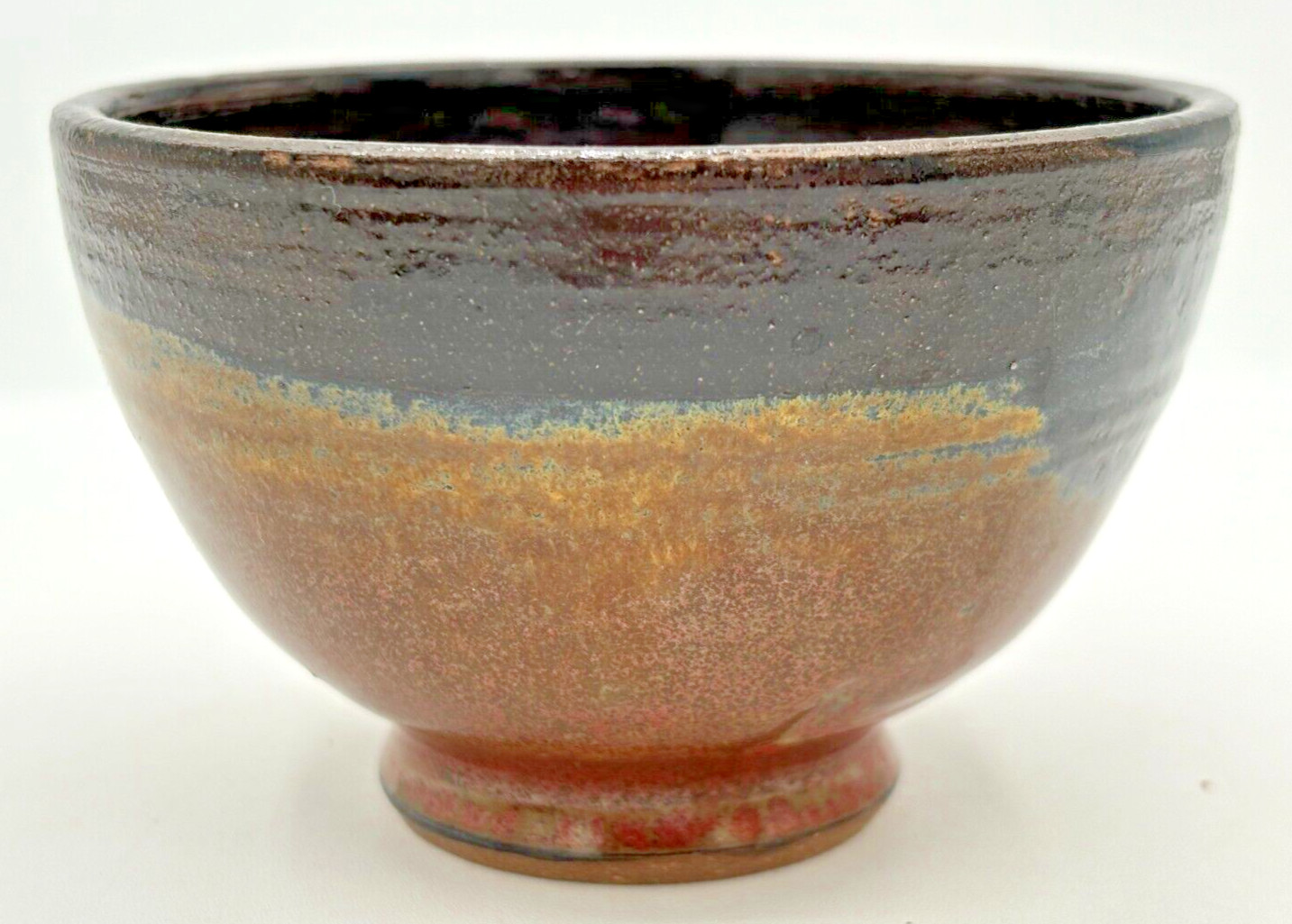 Stoneware Snack Bowls Firewood Kiln Glaze Set of 3 Wheel Thrown Studio Art