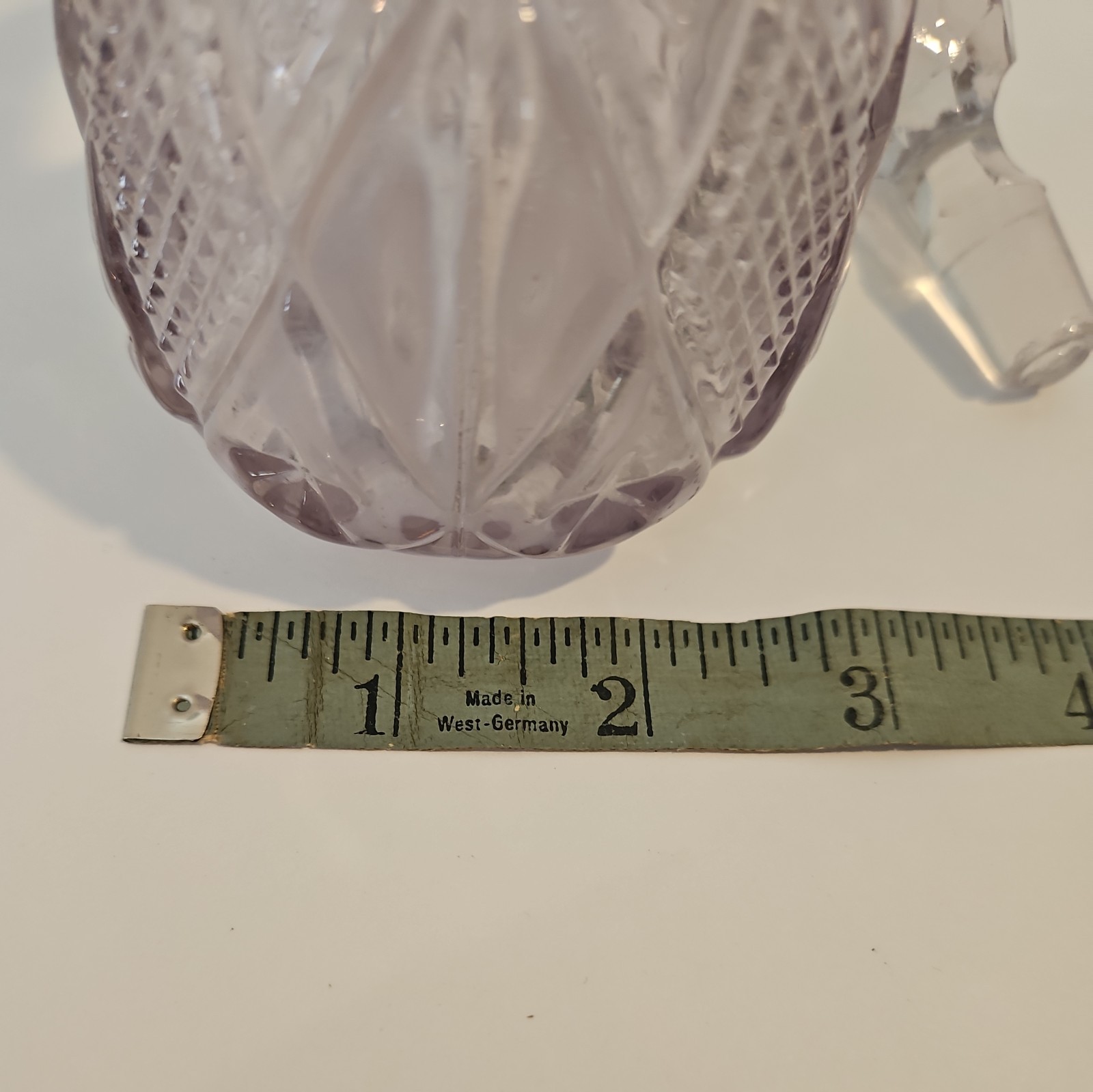 Diamond Cruet Violet Tinge #488 Ohio Flint Glass Co. Dunkirk, Indiana EAPG