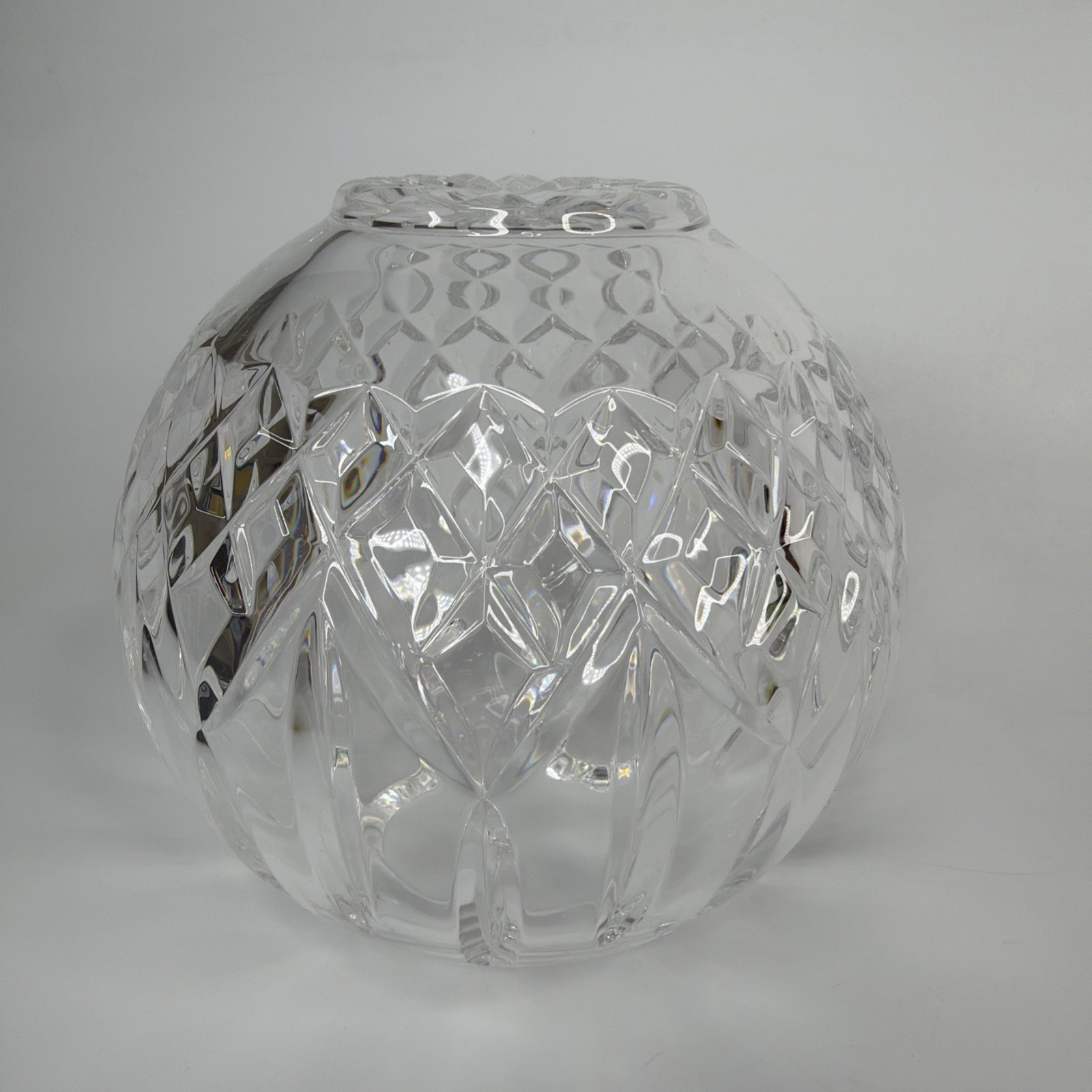 Waterford Crystal Lismore 6″ Rose Bowl Signed Clear Glass Decor Vase