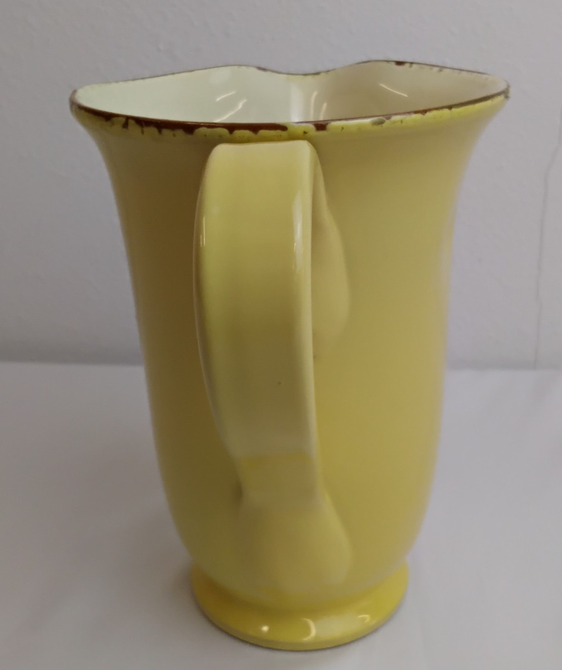 Vietri Cucina Fresca 8″ Terracotta Pitcher Jug Pale Yellow Made in Italy #J5868