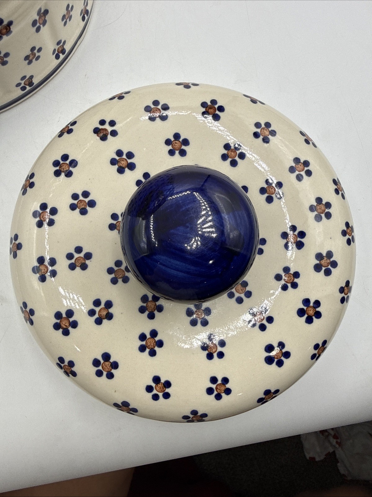 Polish Pottery Boleslawiec Pickeling Fermenting Sauerkraut Jar Water Seal 12”