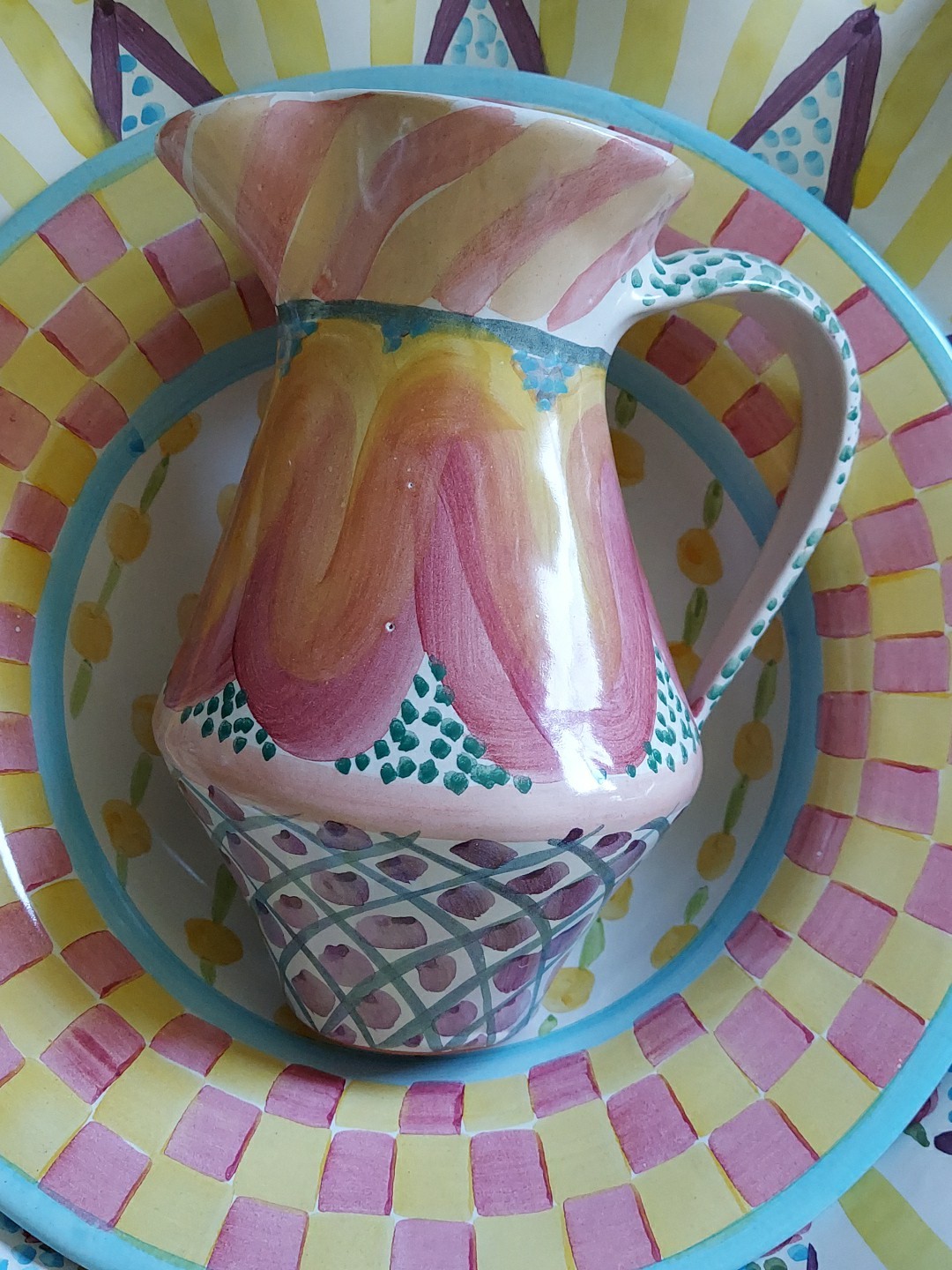 MacKenzie-Childs Keukenhof Ceramic Pitcher 8″