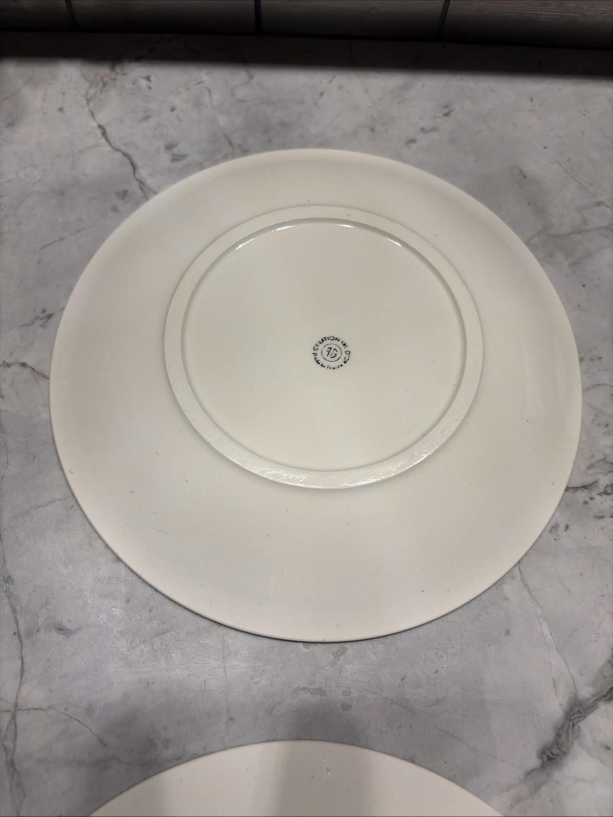 Creation Val d’Or Black & White Vegetable Botanical Plates 9.375” Diam. Set Of 6