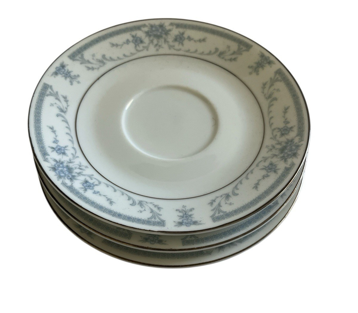 Sheffield Blue Whisper Saucers Lot Of 3 Fine China Porcelain Made In Japan