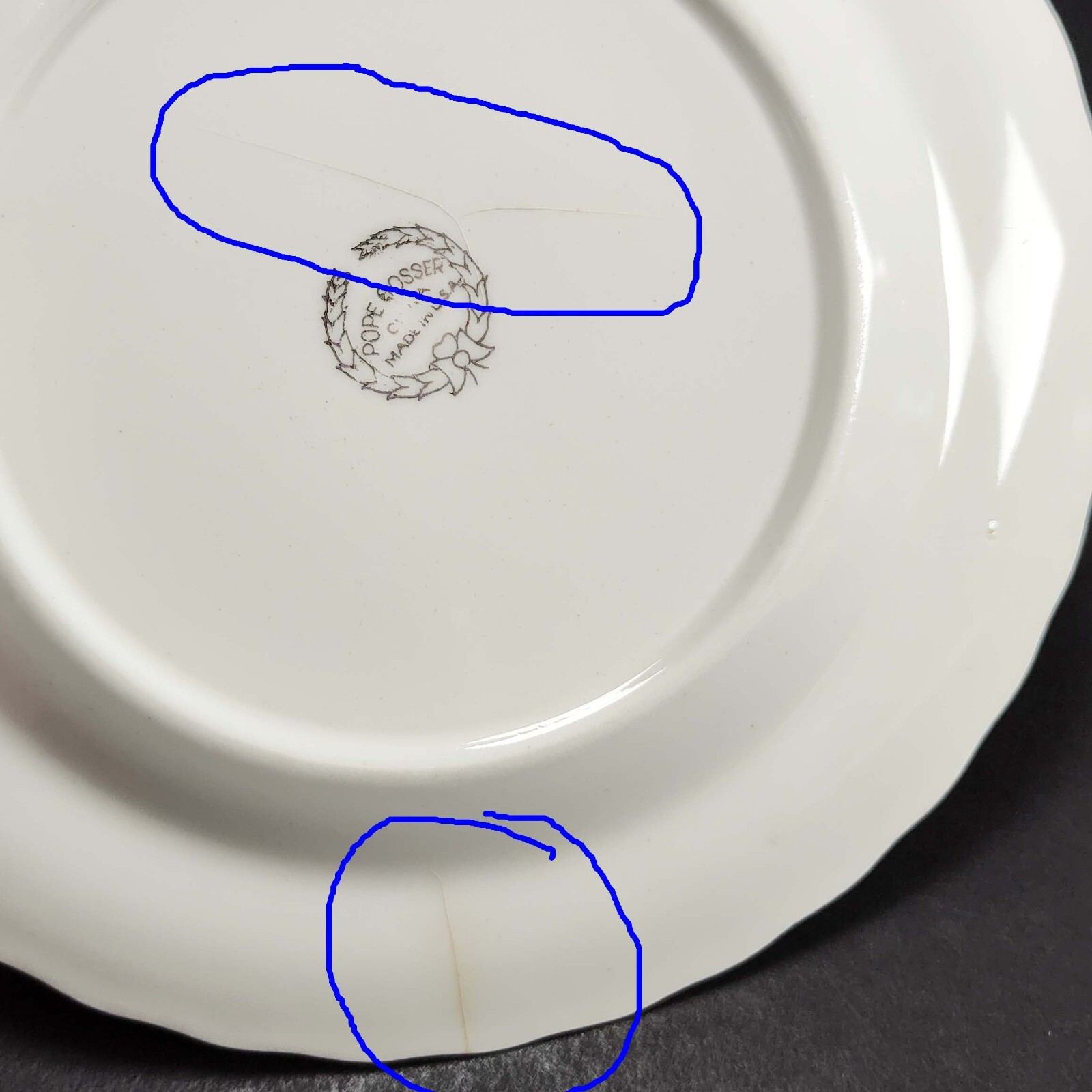 4 Vintage Mismatched China Salad Plates Gallery Wall Collection Display Cracked