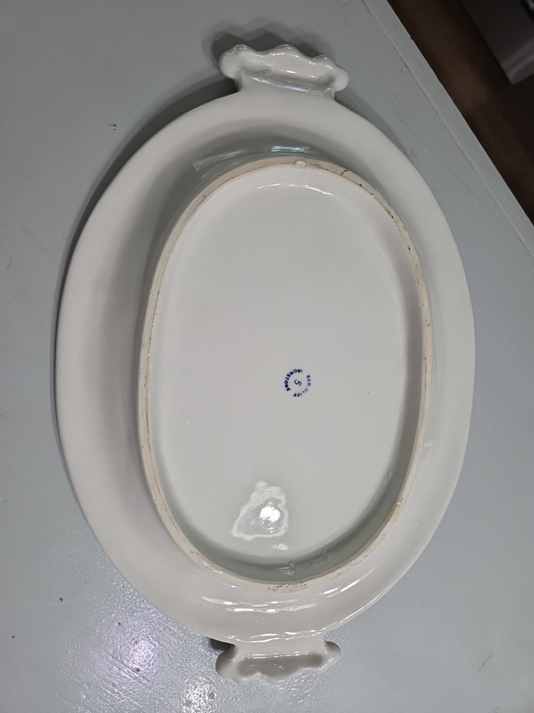 Red Cliff Ironstone Platter. (Note: See Picture. Small Smudge On One End.)
