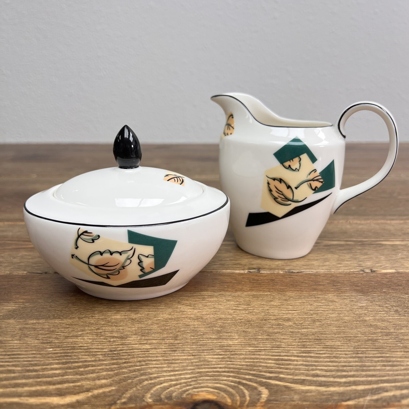 Vintage Doulton Central Park Creamer and Sugar Bowl Set