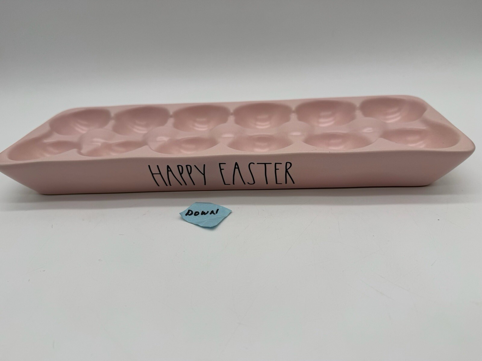 NEW RAE DUNN Artisan Collection LL “HAPPY EASTER” Pink 12 Egg Holder By Magenta