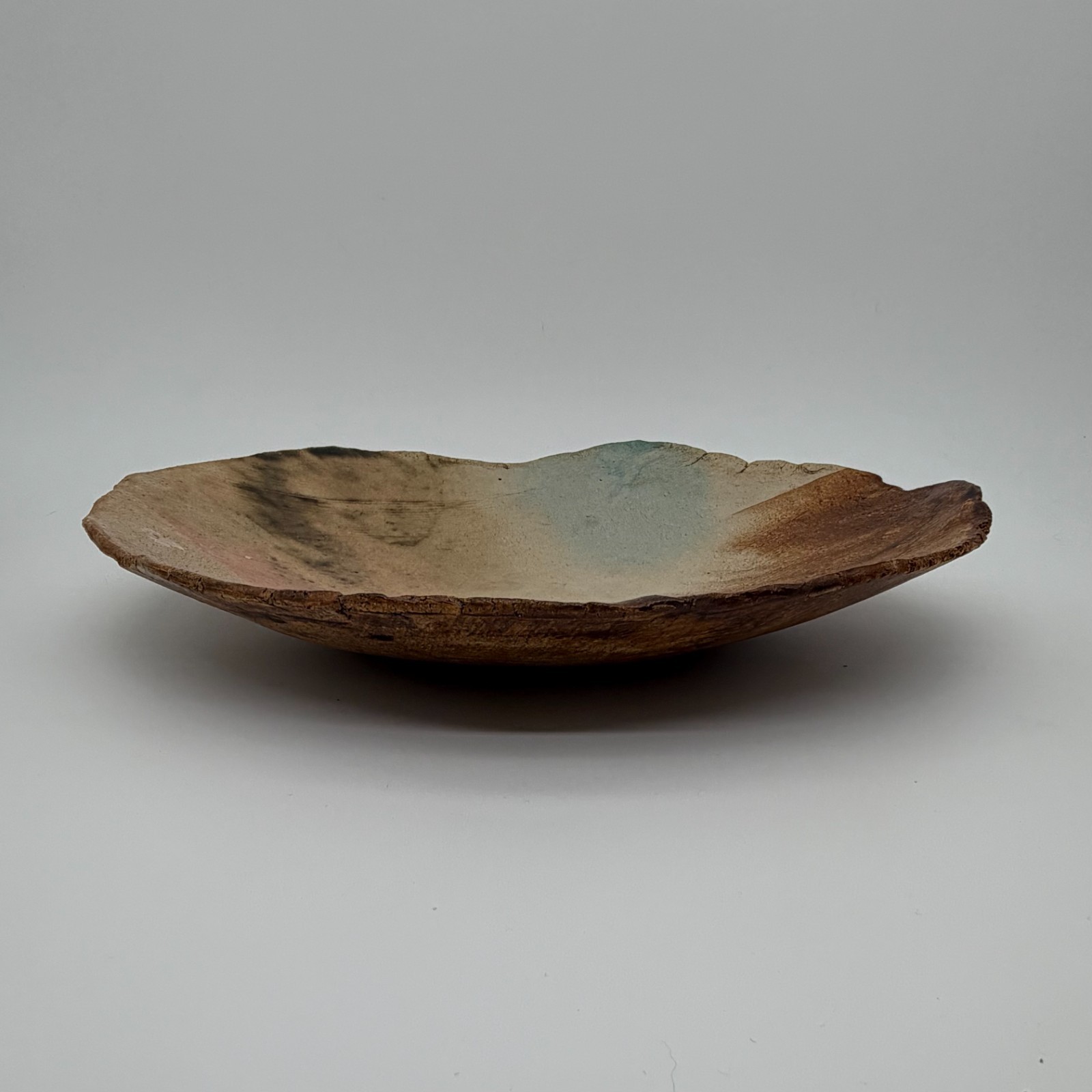 Lise Jonas Denmark Signed Studio Pottery Stoneware Bowl 16” Danish Modern