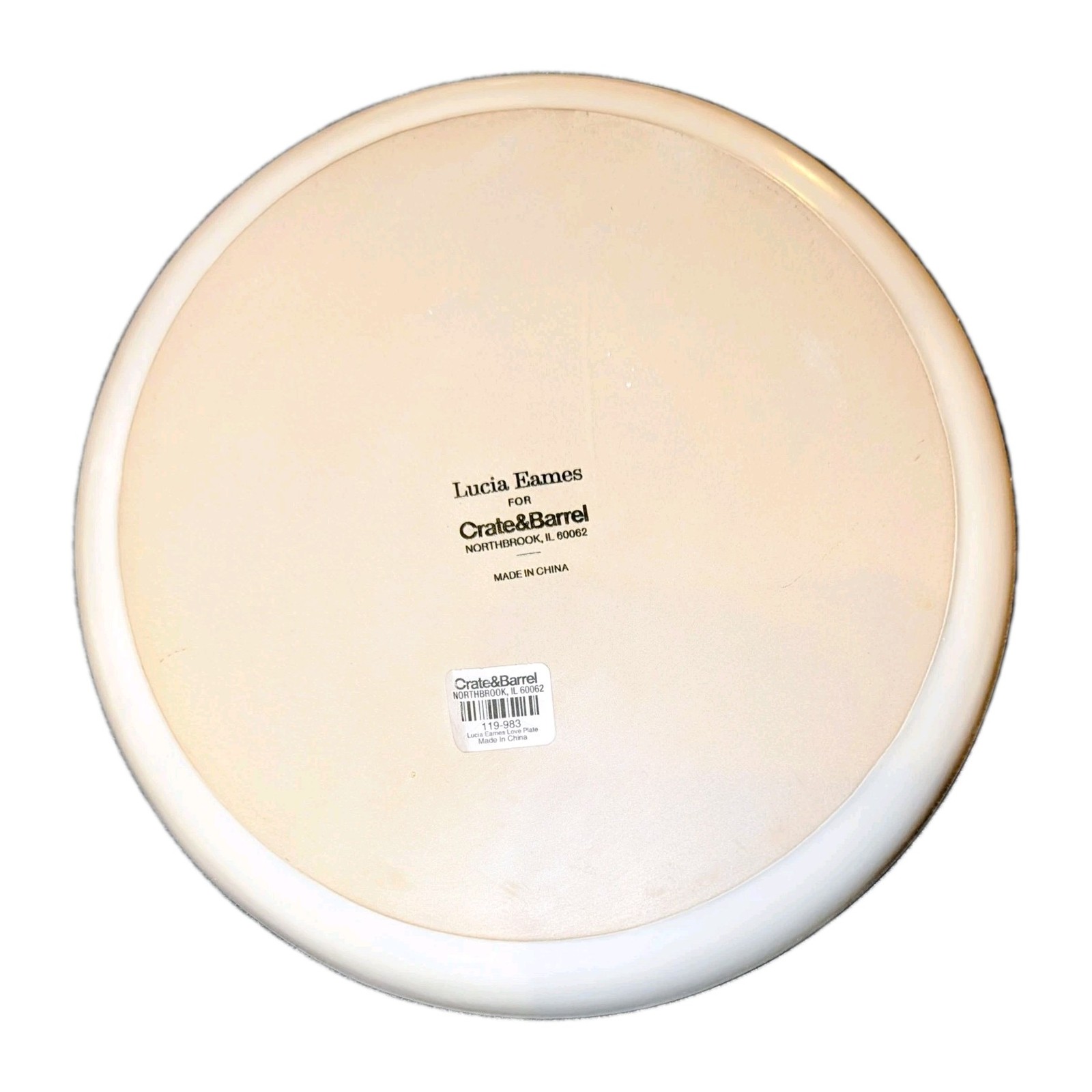 RARE 4 Crate & Barrel Lucia Eames LOVE Salad Plates White Embossed 2022 NEW NWT!