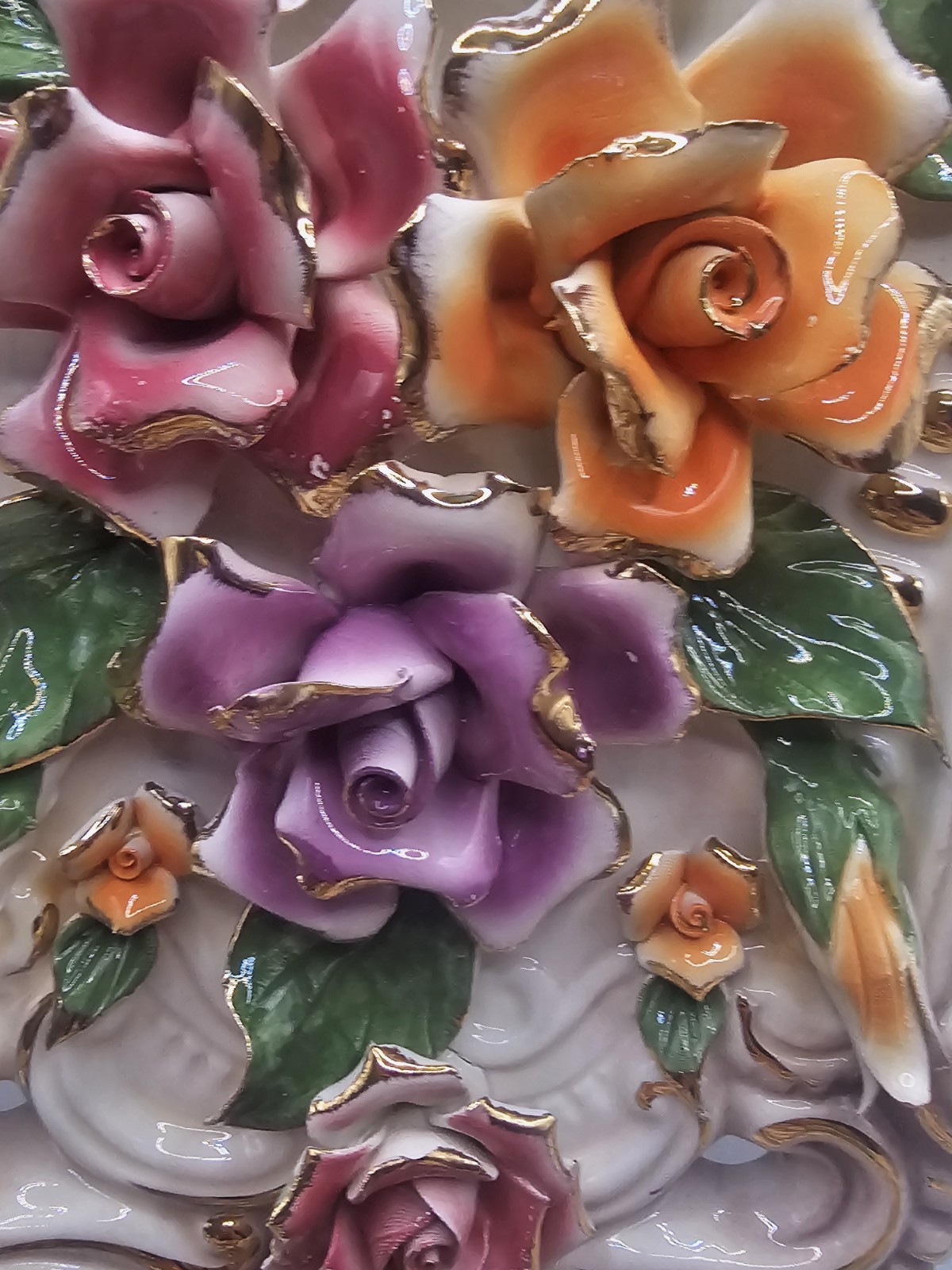 Pair of Beautiful Vintage Capodimonte Wall Art