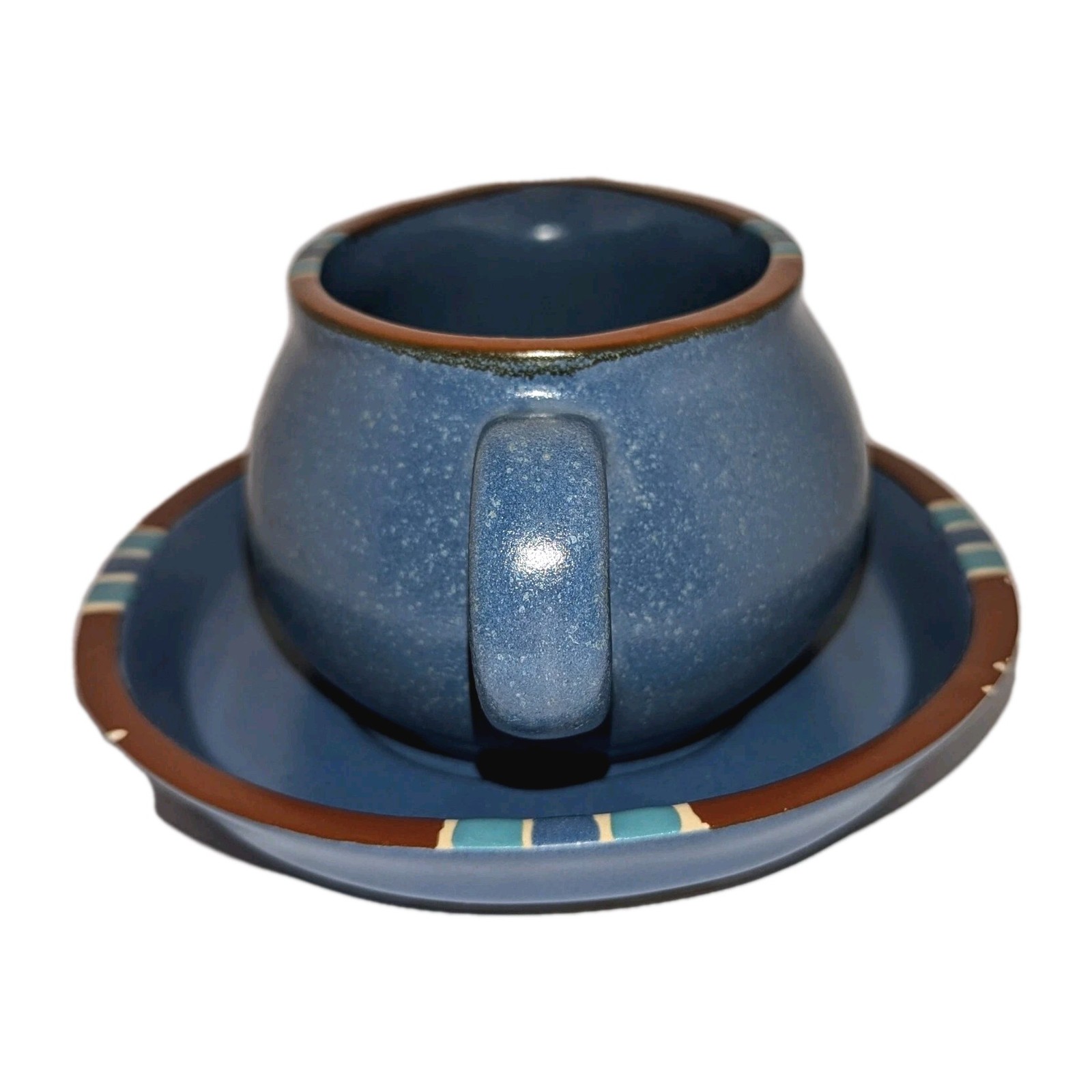 Vtg Dansk Mesa Sky Blue Gravy Boat Pitcher Server & Underplate Nice Condition