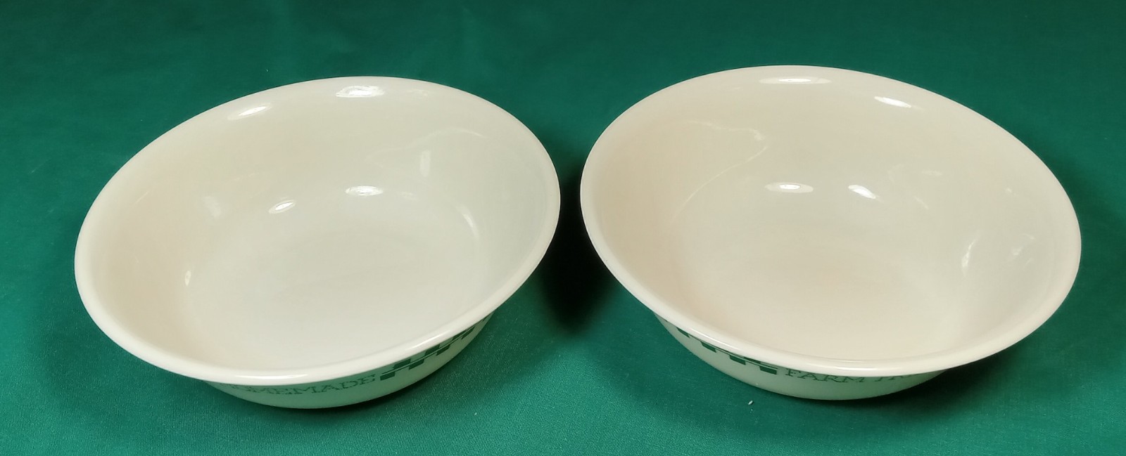2 Corelle FARM FRESH 6 -1/4” Soup Cereal Bowls Sandstone Green Corning