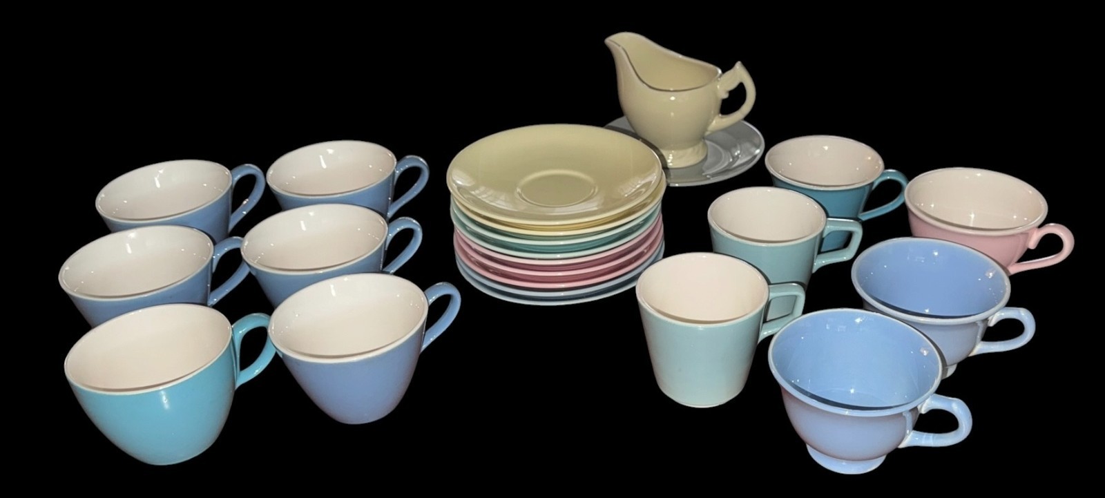 Mix & Match Vintage LuRay Pastel, Homer Laughlin & T. S. Taylor Cups + Saucers