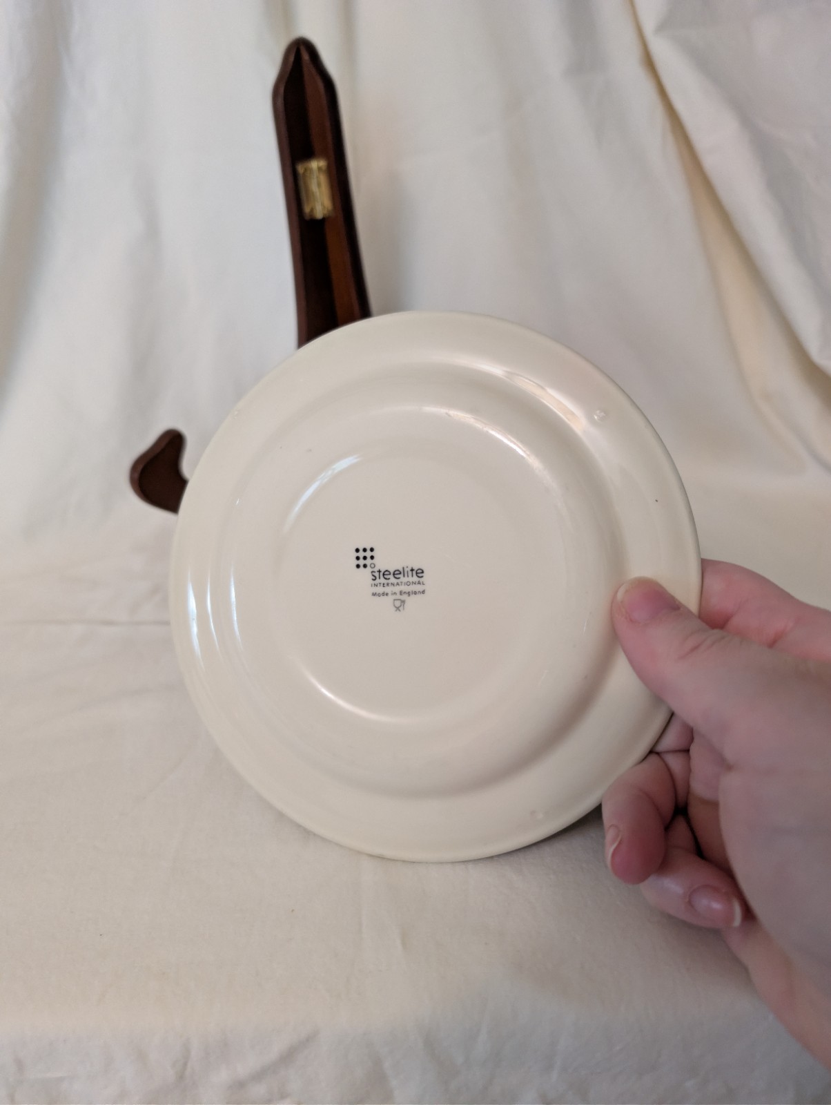 Steelite International Set of 4 Dessert Plates 6.25” Made in England GREEN TAN