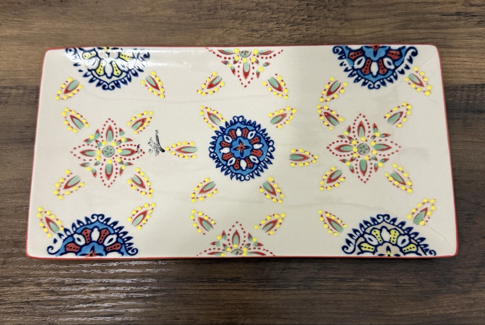 Yokohama Studio Small Tray Hand Painted Embossed Floral