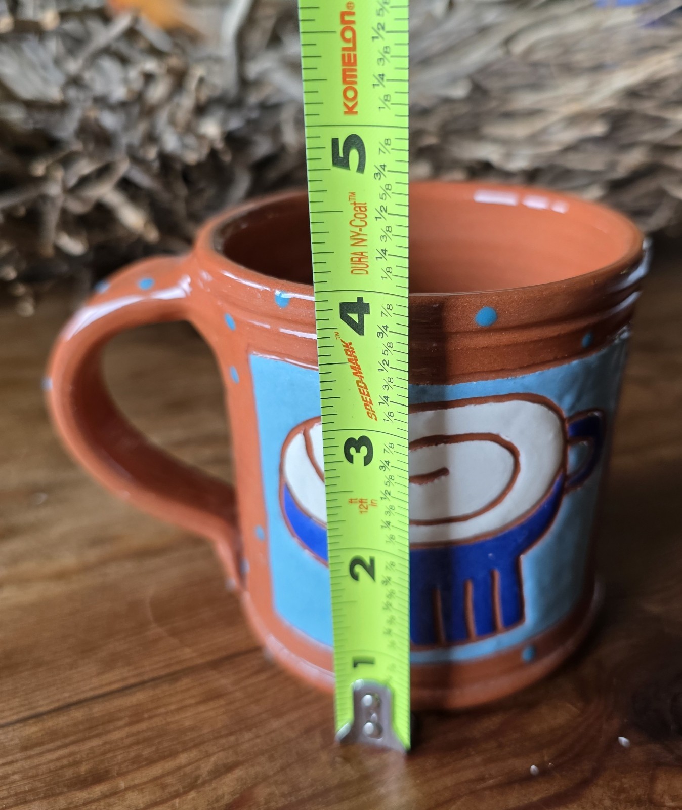 Pritchett & Shelby 2010 Art Pottery Mug Redware Colorful Whimsical Animalia EUC