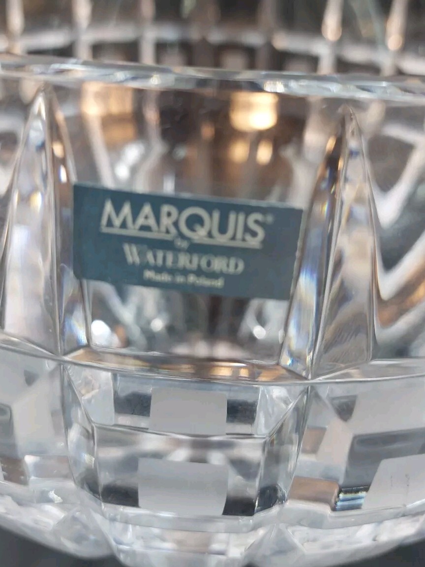Waterford Marquis Crystal QUADRATA Made In Poland Approx 7″ × 9 1/2″ in diameter