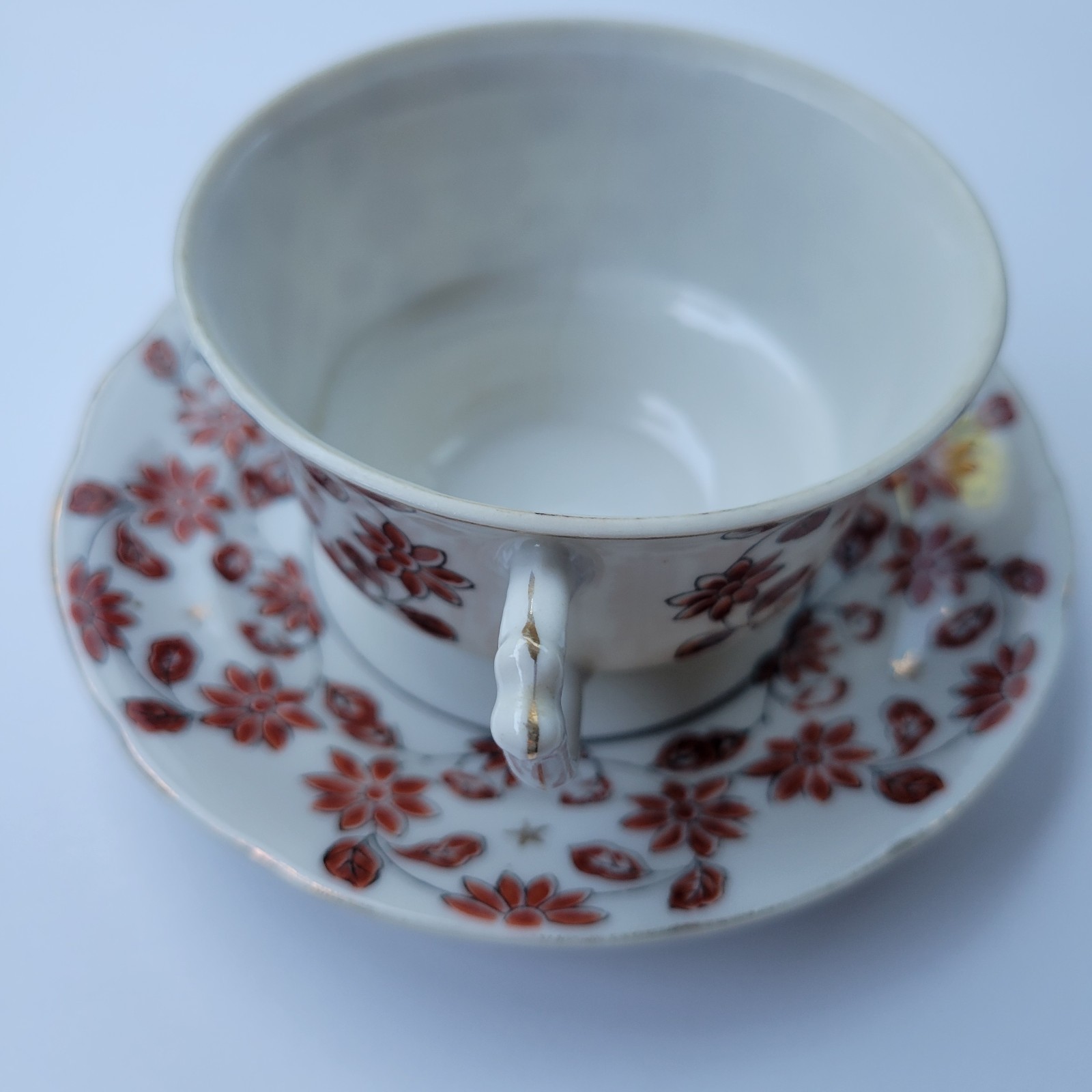 Vintage Porcelain Hadson Chinaware Made In Occupied Japan Teacup & Saucer Floral