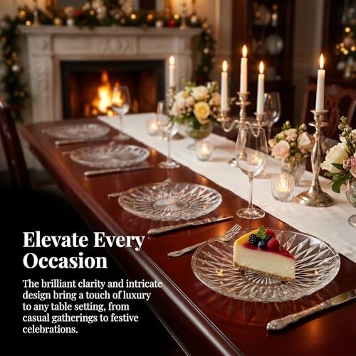 Clear Glass Salad Plates Set of 12 8 Inch Round Dessert Dinnerware