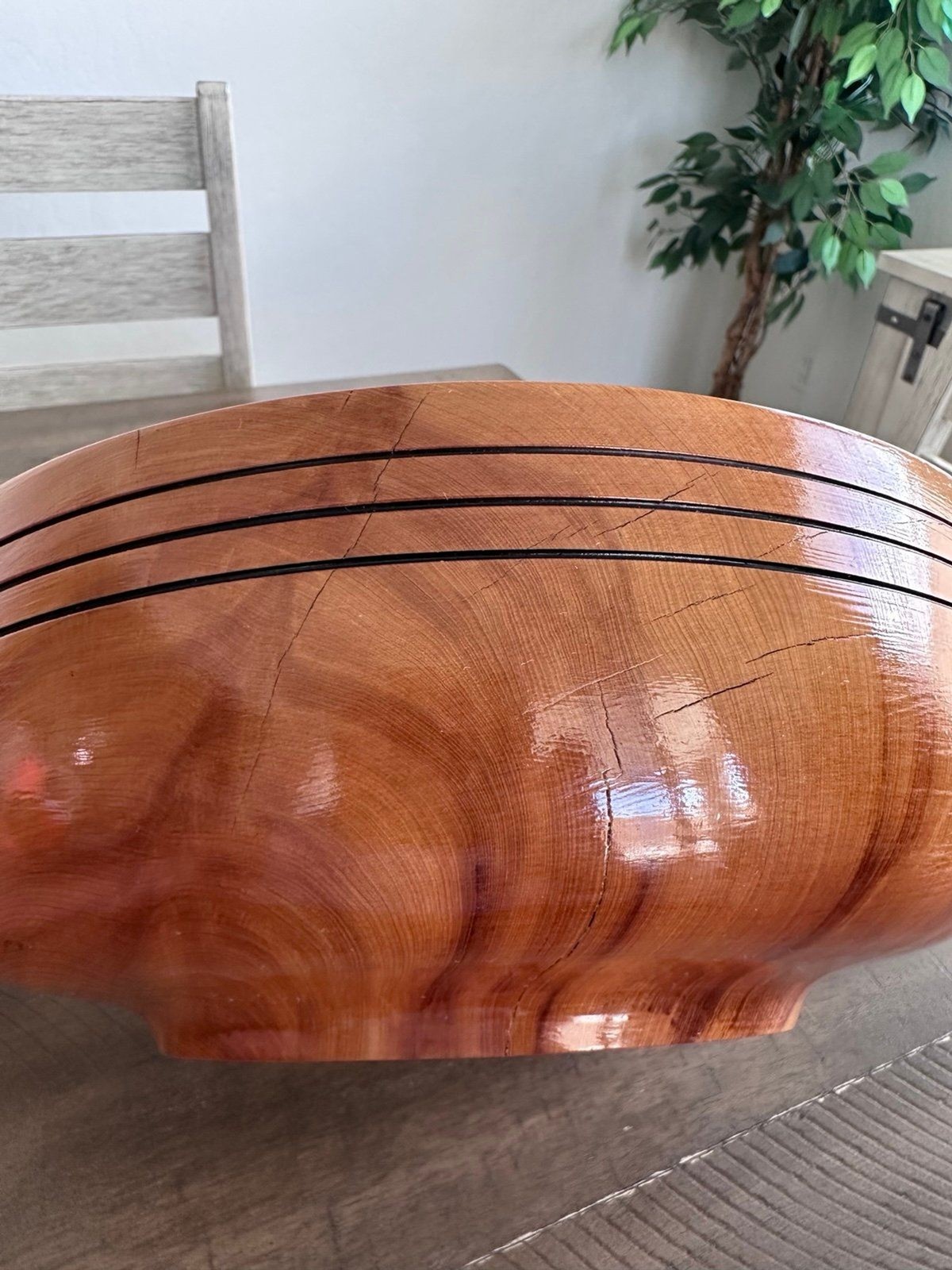 Pinetop Bowls Linda Staehe Alligator Juniper Wood Bowl 11” Southwestern Decor