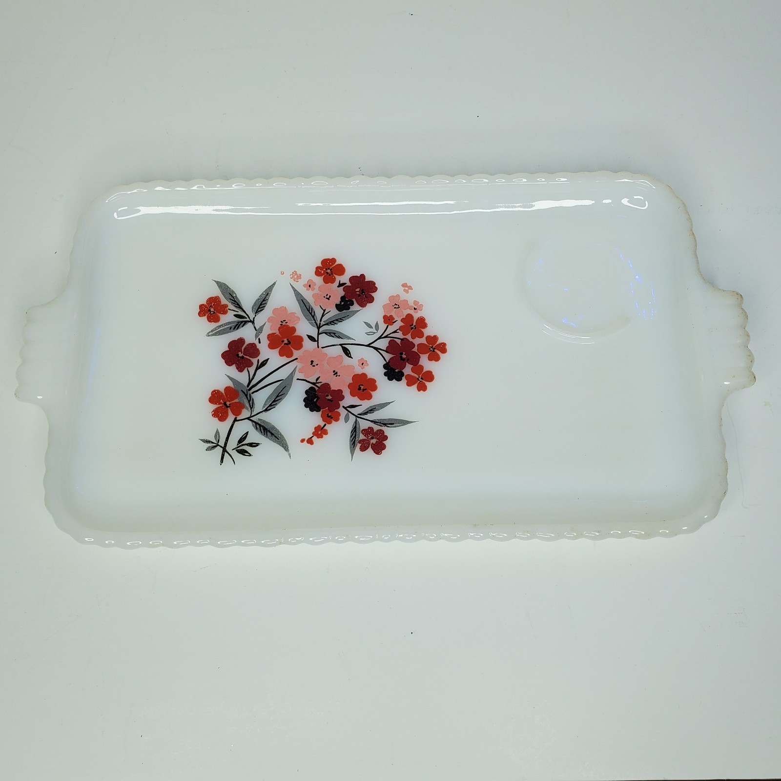 Vintage Anchor Hocking Lot Of 4 Snack Set Party Milk Glass Hostess Primrose MCM