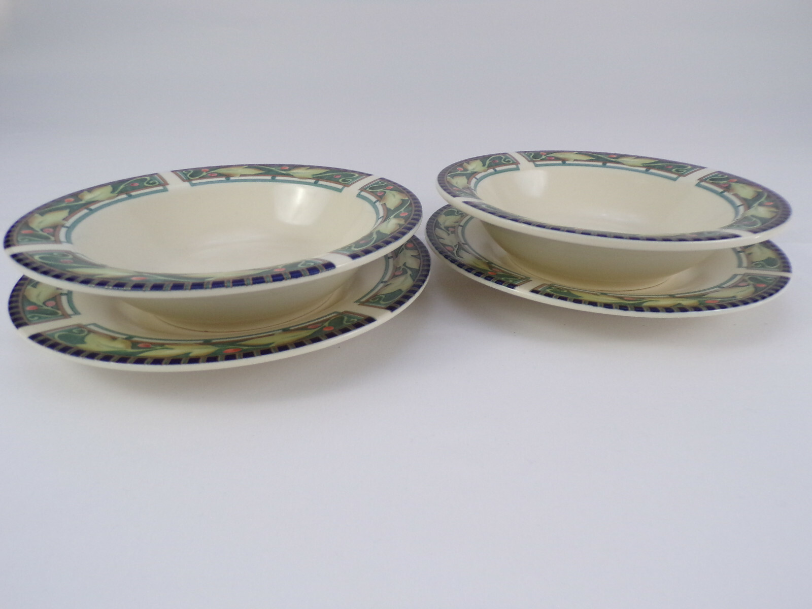 Four Piece Pfaltzgraff Portfolio Forest 2 Luncheon Plates 2 Pasta Salad Bowl b23