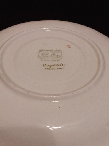 Cup and Saucer SHELLEY, ENGLAND: BEGONIA BONE CHINA 2 piece cup and saucer set