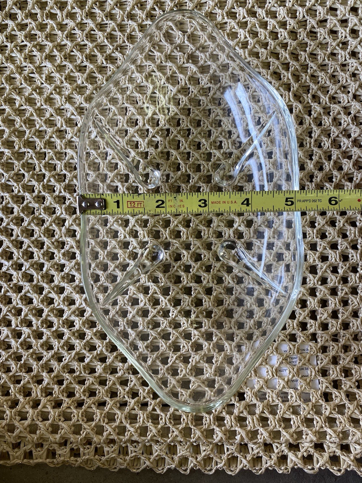 Vintage Anchor Hocking Swedish Modern relish Bowl Tear Drop Footed Clear