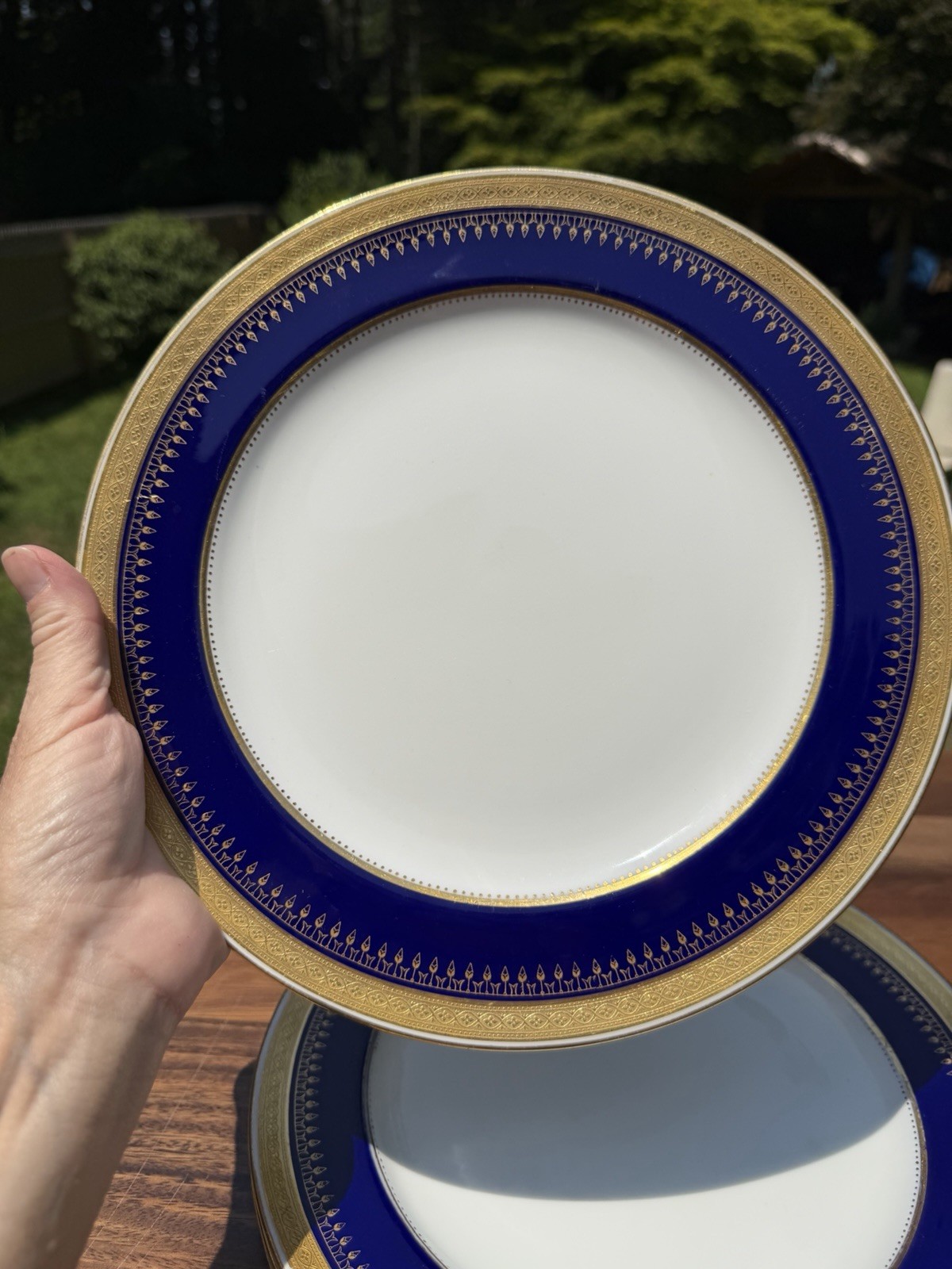 Antique Mintons Cobalt Blue Gold Encrusted Plates MW Beveridge Washington DC