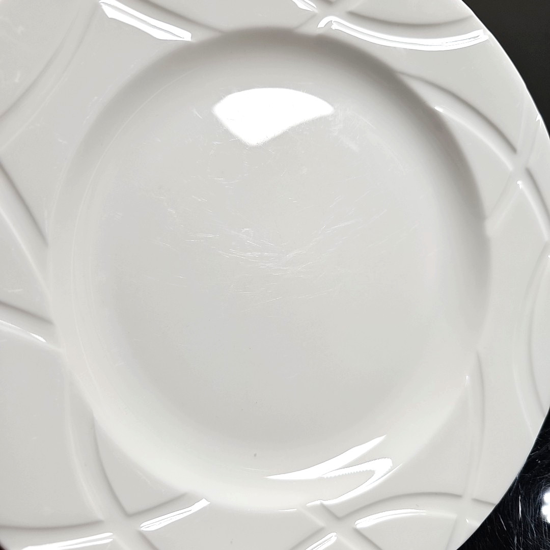 12 Lenox Vibe Salad Plate Set White Swirled Elegant Accent Table Dining Dish Lot