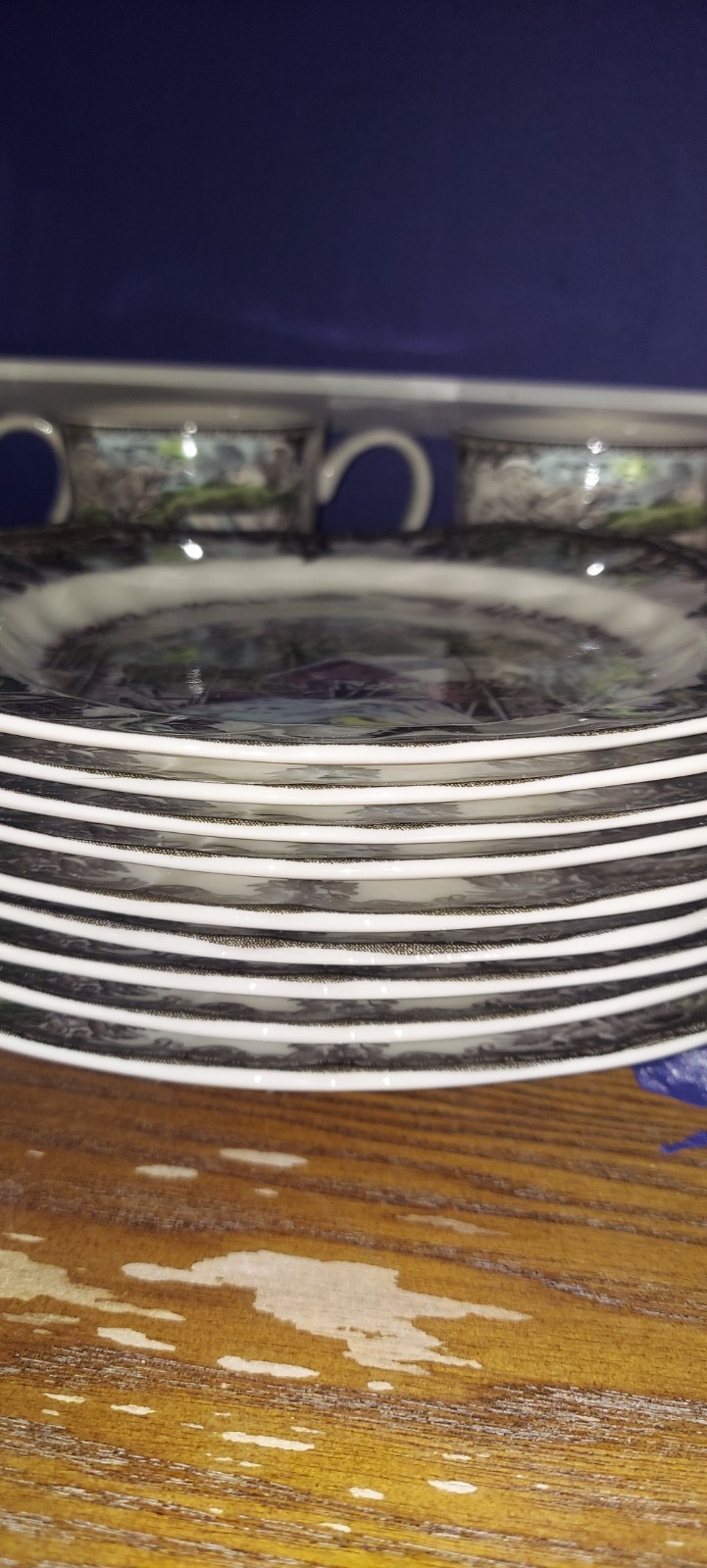 The Friendly Village Covered Bridge Square Salad Plates Johnson Brothers