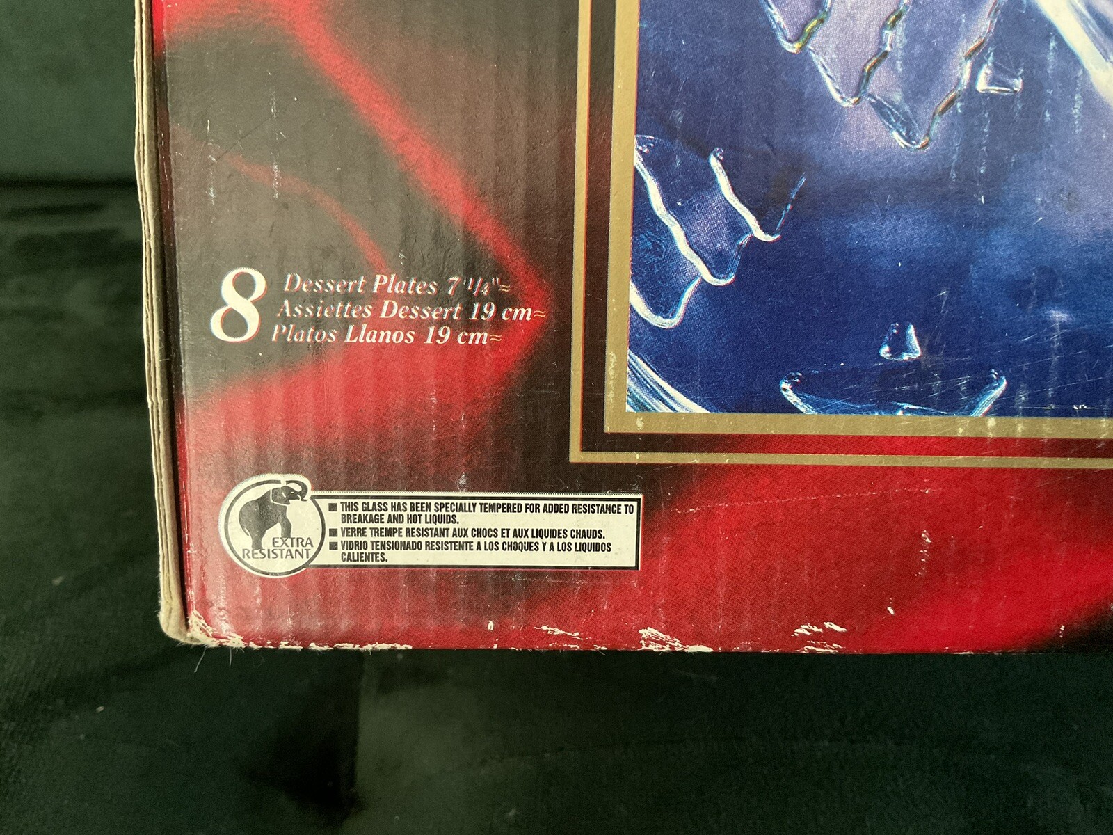 Arcoroc Glass Dessert Christmas Plates Holiday Trees 1 set of 8 in Original Box