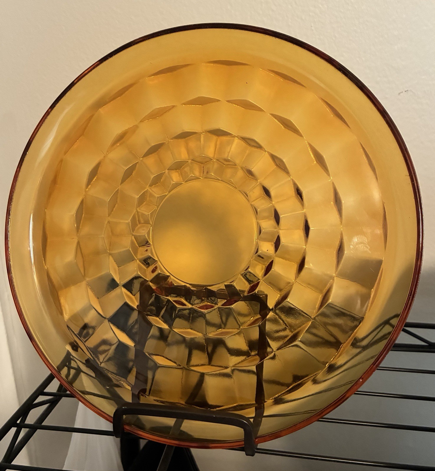 Indiana Glass Co Whitehall Amber Cubist Luncheon Plates (6)