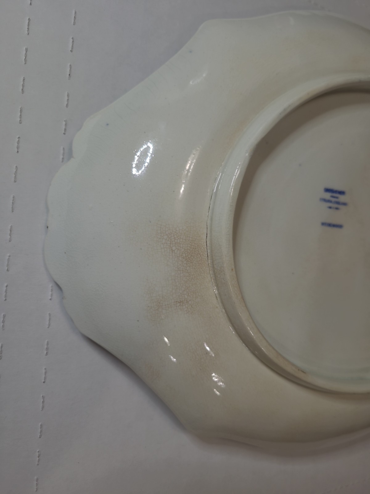 Antique Wedgwood Grosvenor Blue Flow 14.25″x10.25″Tureen Underplate Tray Platter