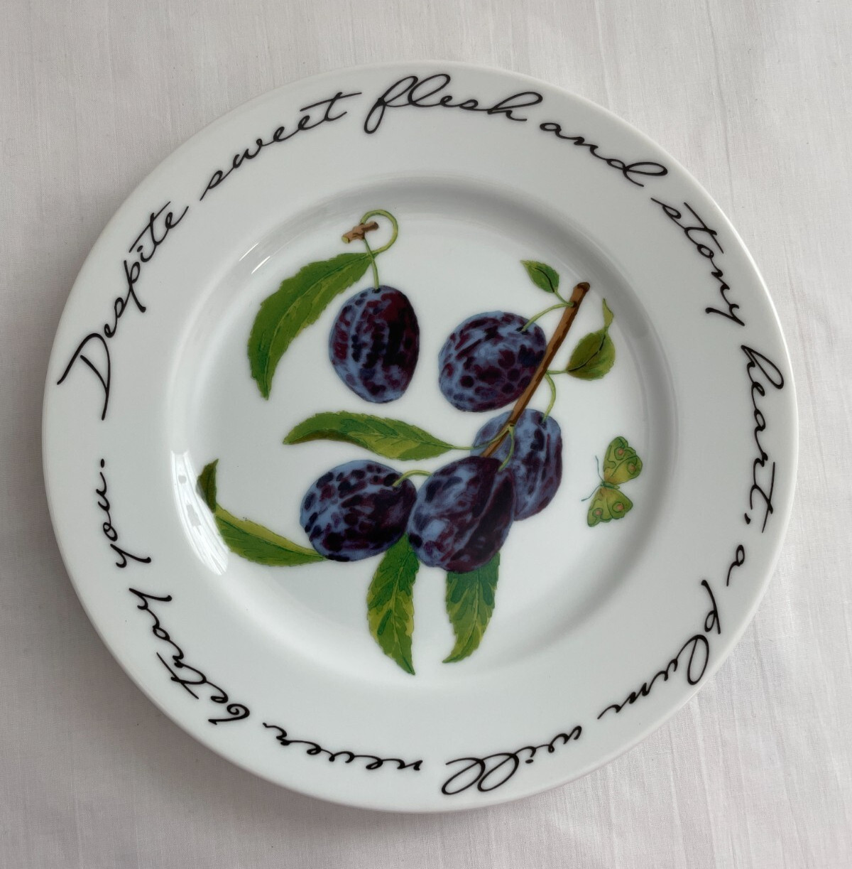 Williams-Sonoma salad dessert Plates set of 4 Orchard Suite whimsical quotes