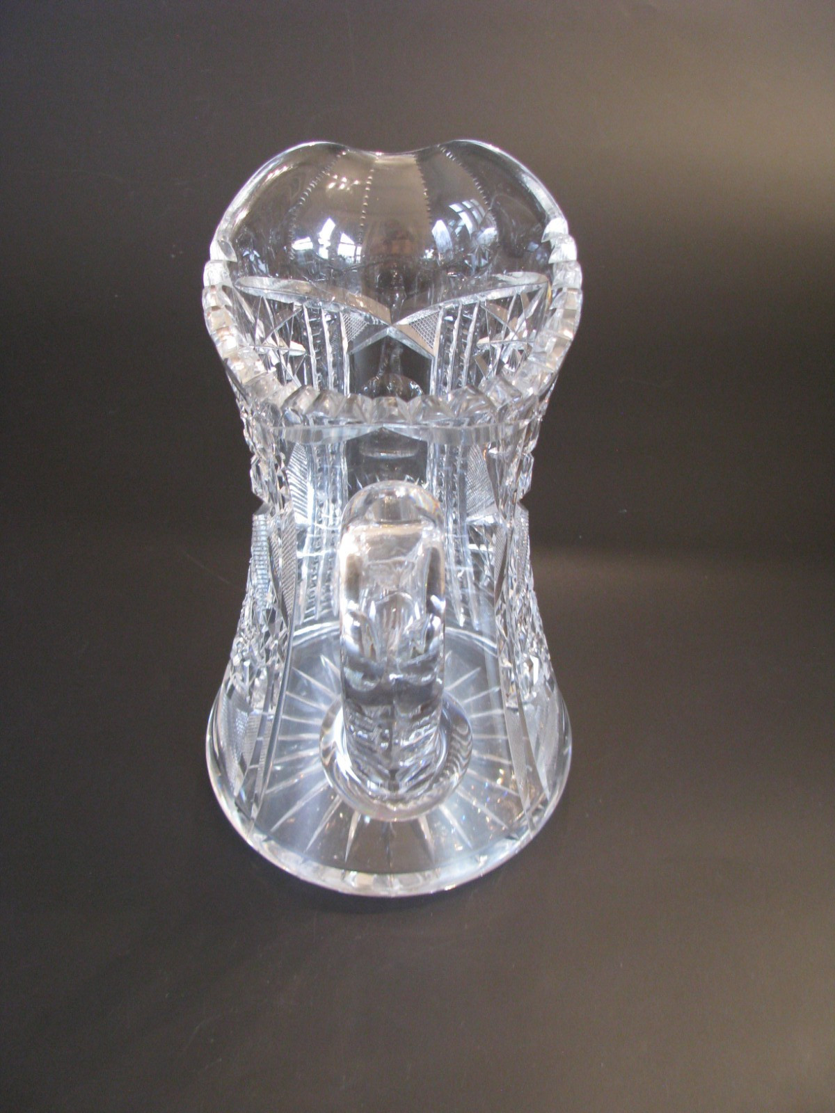 American Brilliant Period (ABP) Cut Glass Crystal 9.5” Pitcher Star heavy R4