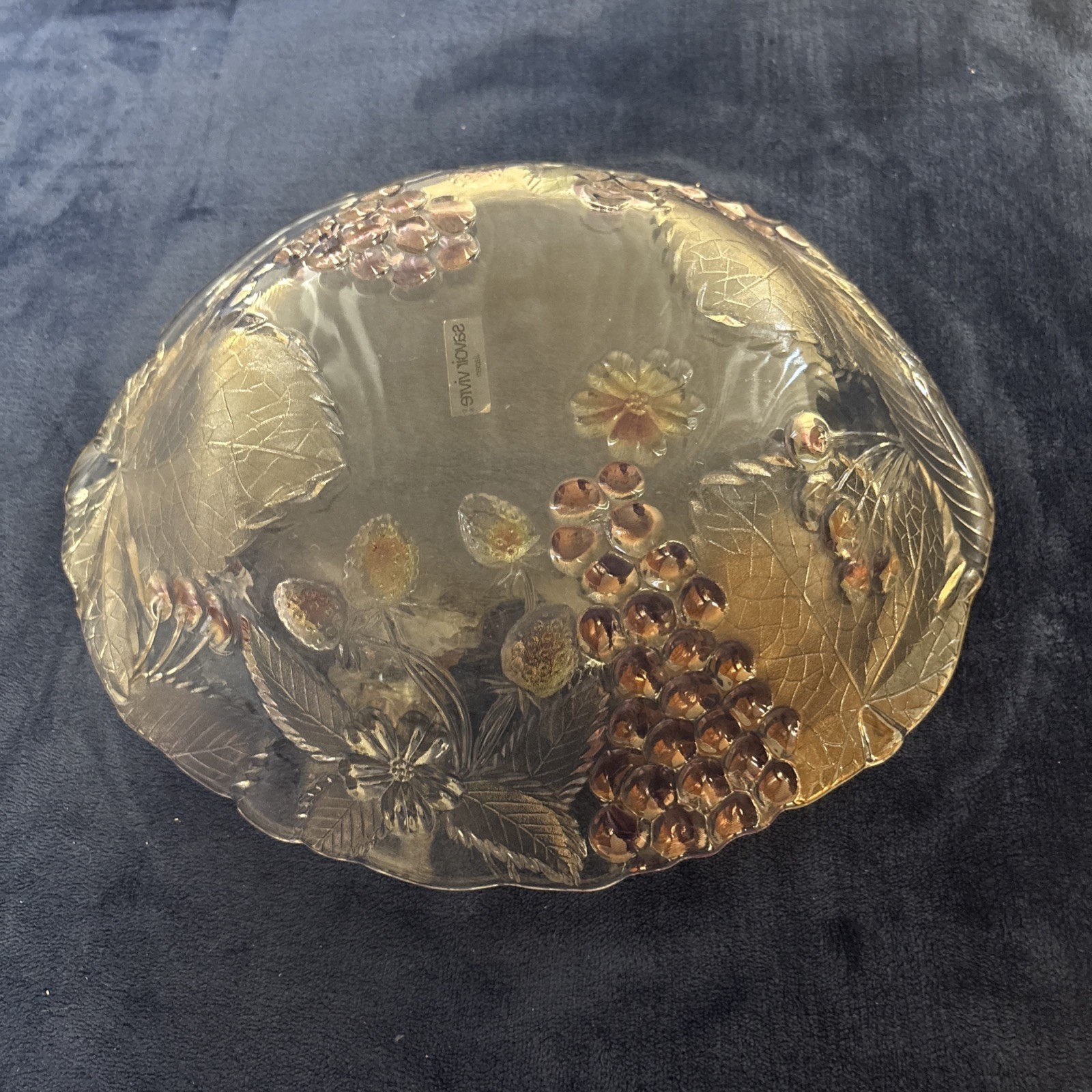 Vintage MIKASA Chablis Glass Duo With Cheese Serving Platter Plate+Oval Bowl