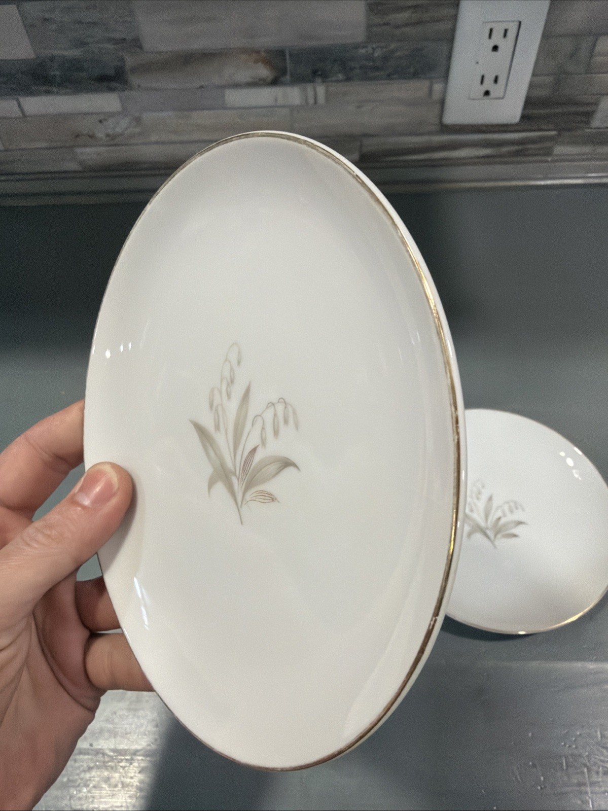 Vintage 1960’s Kaysons Fine China Golden Rhapsody”Set/2 Bread Plate Japan