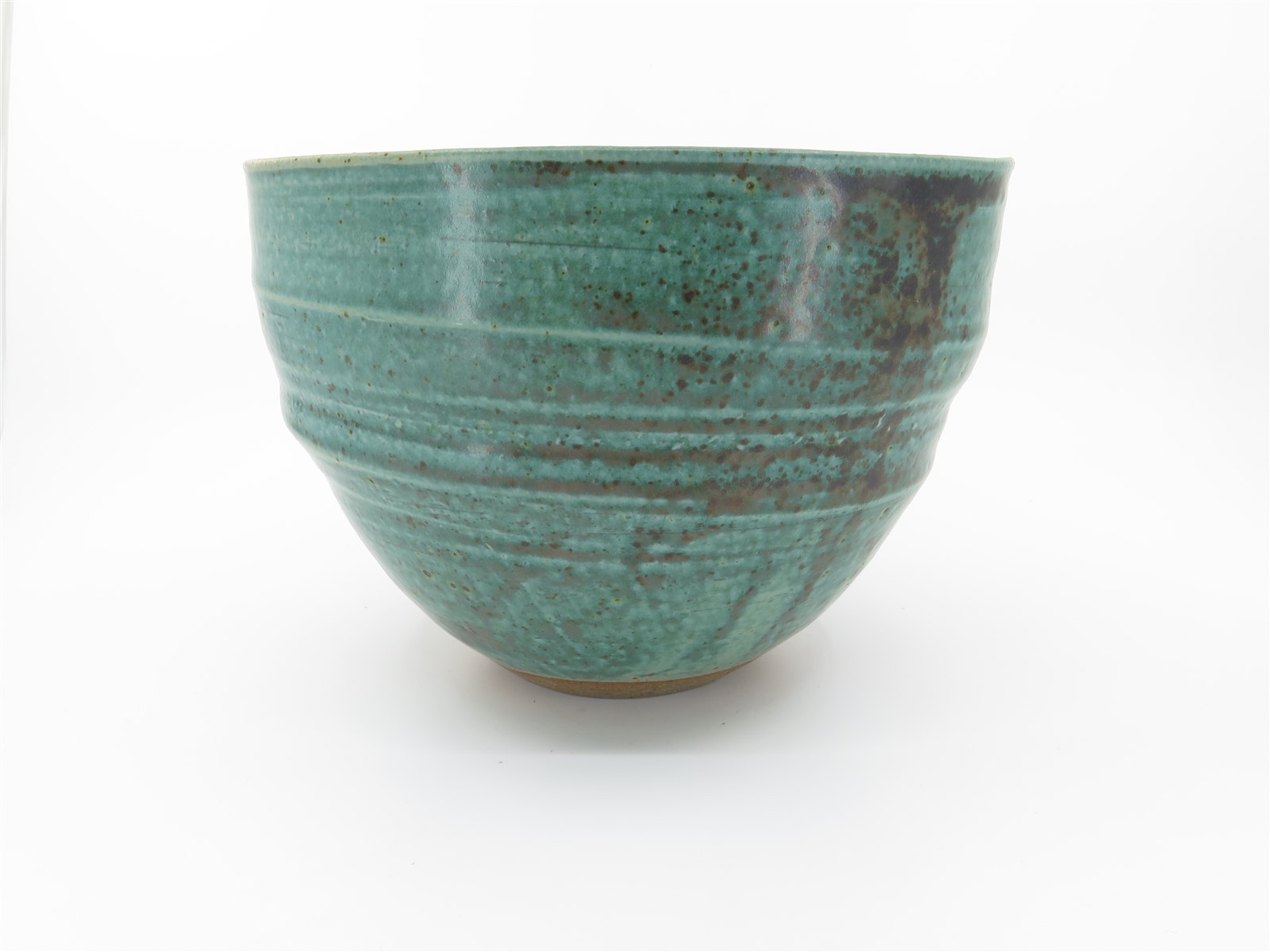 Superb Modernist Studio Pottery Ceramic Bowl Glazed & Signed 5.5″ x 7.75″ Diam