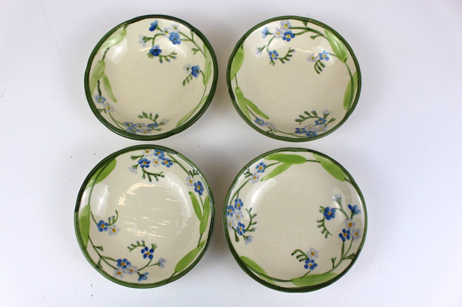 FRANCISCAN Forget Me Not Fruit/Dessert (Sauce) Bowl 5 1/4″ Hand Painted Set of 4